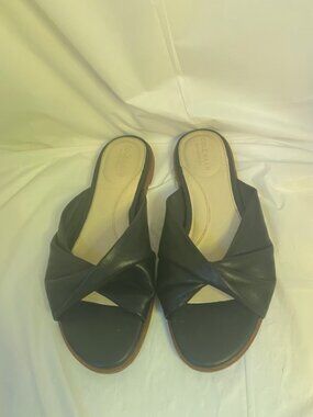 COLE HAAN-Women's Alyx Leather Slide/Sandals in Black, size  8B